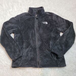 The North Face Womens Jacket Size M Embroidered Full Zip Up Black Fleece